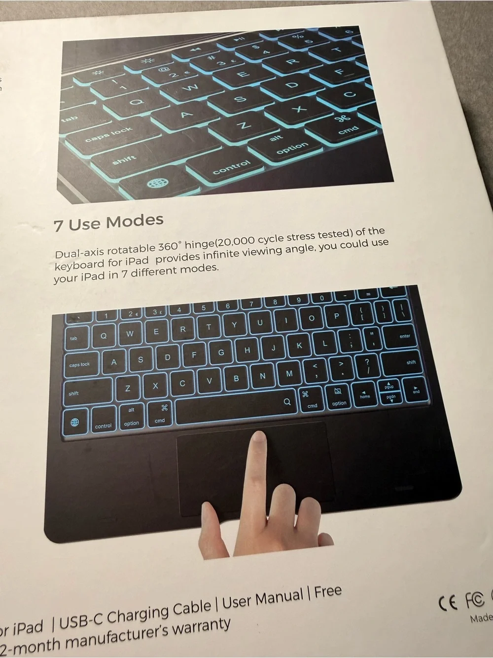 Touch Detachable Tablet Keyboard Case - Blue